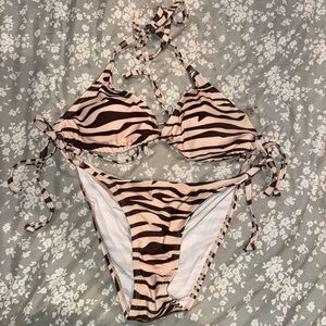 Shein Zebra Print Bikini Set